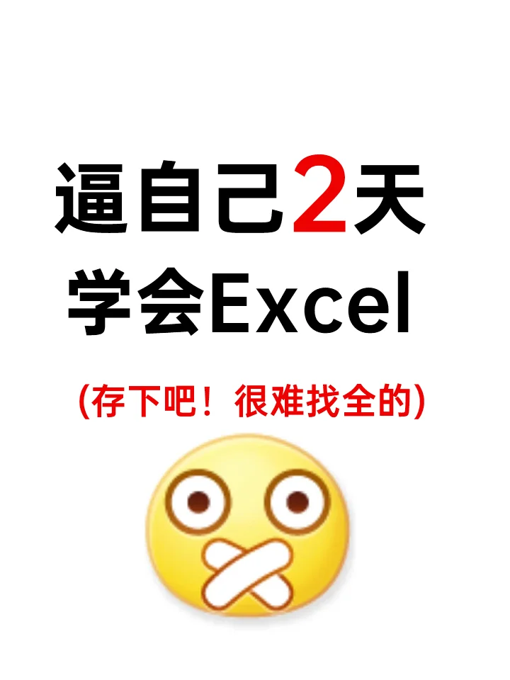 哭了😭我刚学excel时这样学，早变大神了!