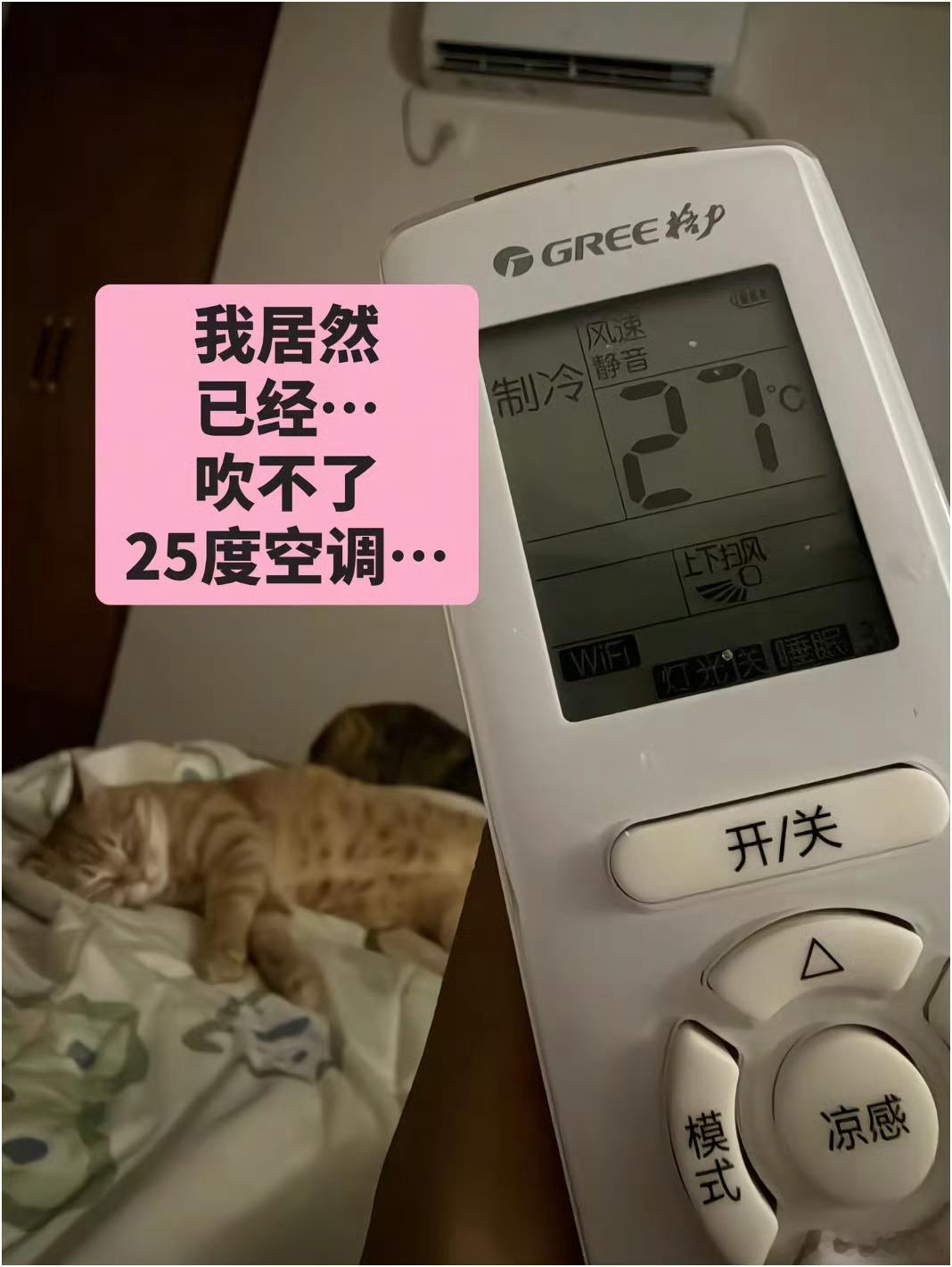 我已经吹不了25度的空调了，那也不至于是27度呀， 27度跟开暖风有啥区别？