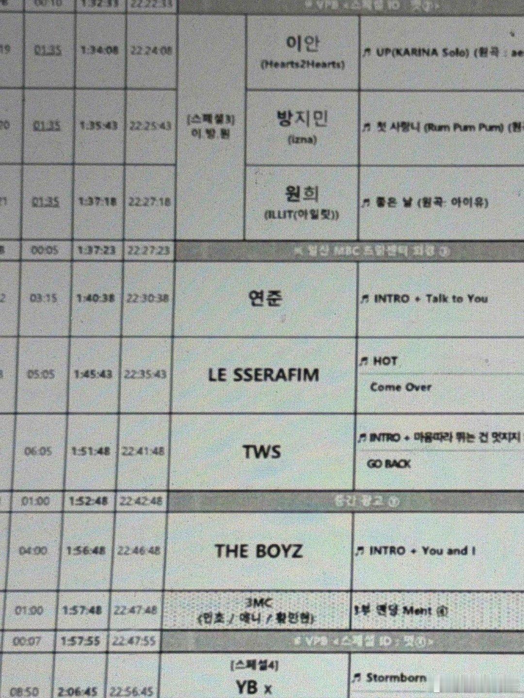 MBC节目单 2025 MBC《歌谣大祭典》节目单。 