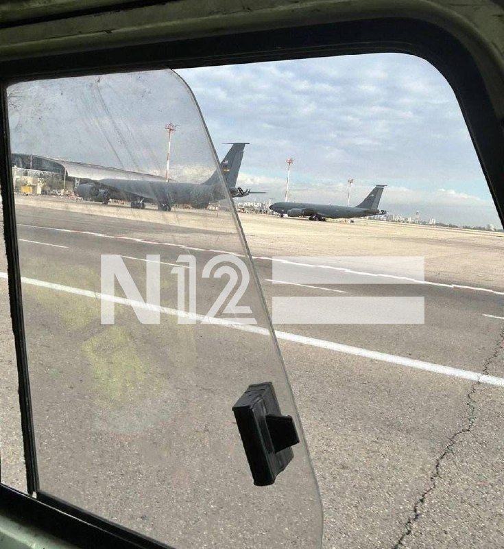 🔻果然不出我所料，美军会和以色列共用机场。🔻最新的图片显示，美军KC-135