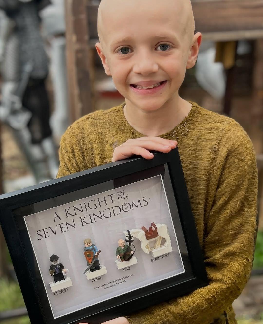 《七王国的骑士》中伊戈的扮演者德克斯特·索尔·安塞尔给乔治·R·R·马丁，剧集制