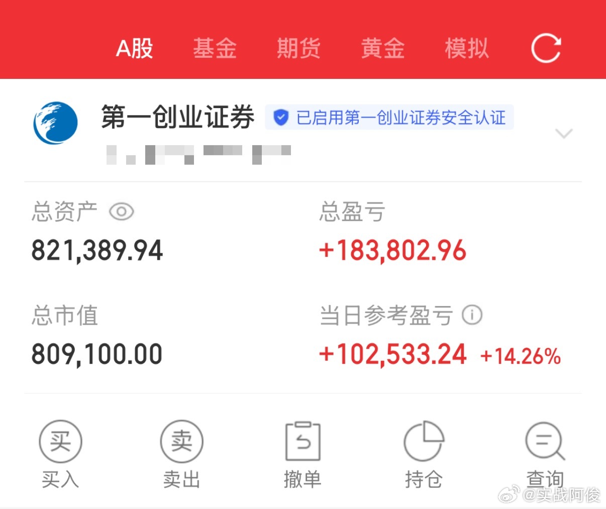 喜报：账户已经翻一倍了，再接再厉
