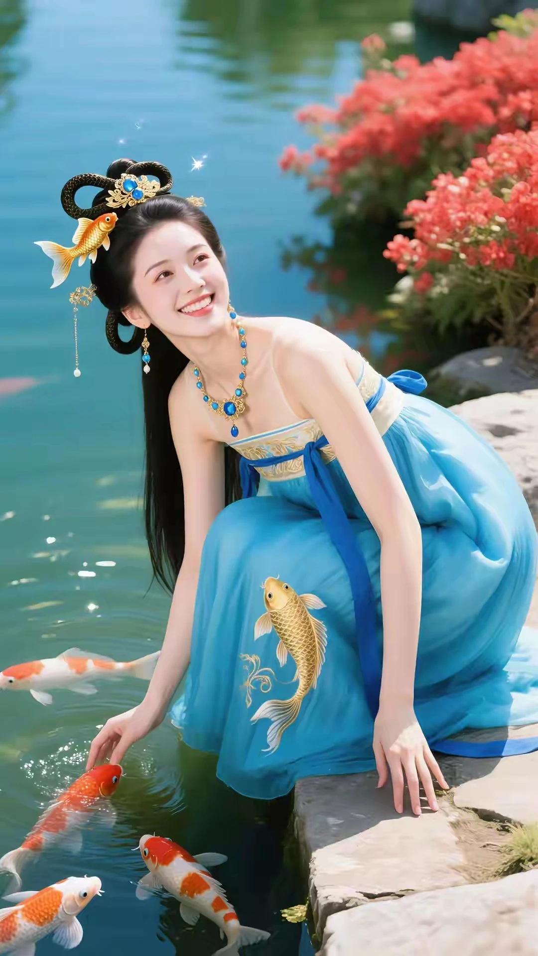 冬天给山涂了彩，
小溪温顺也可爱。
美女微笑等谁来？
男友可能正出差！