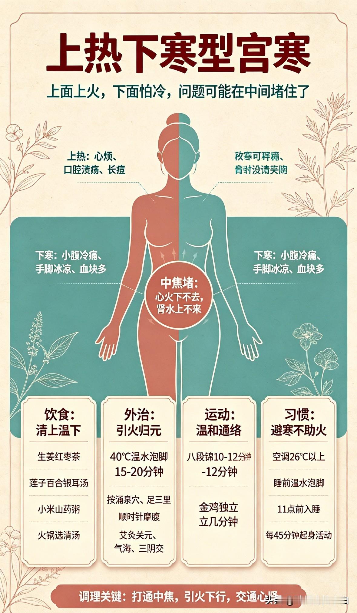 很多人一听到宫寒，第一反应就是猛喝红糖姜茶、贴暖宝宝，结果没暖几天，嘴里就起泡、