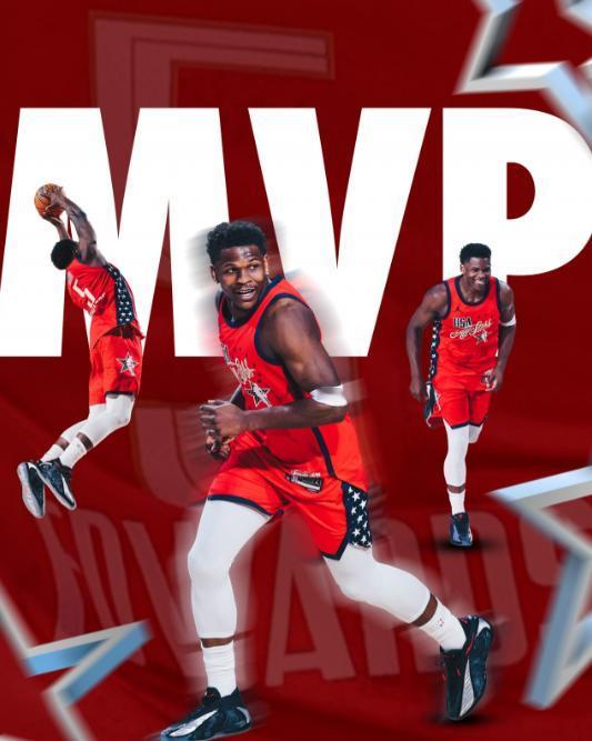 新王登基，爱德华兹爆砍32分拿到了全明星赛MVP!

北京时间2月16日，202