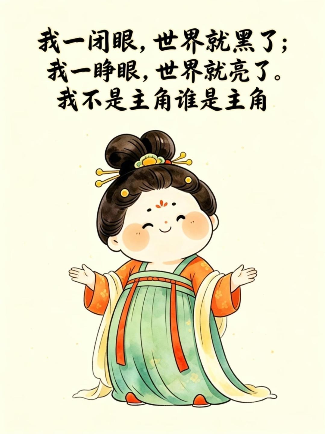 朋友圈百搭幽默文案～
🎬我一闭眼，世界就黑了；我一睁眼，世界就亮了。我不是主角