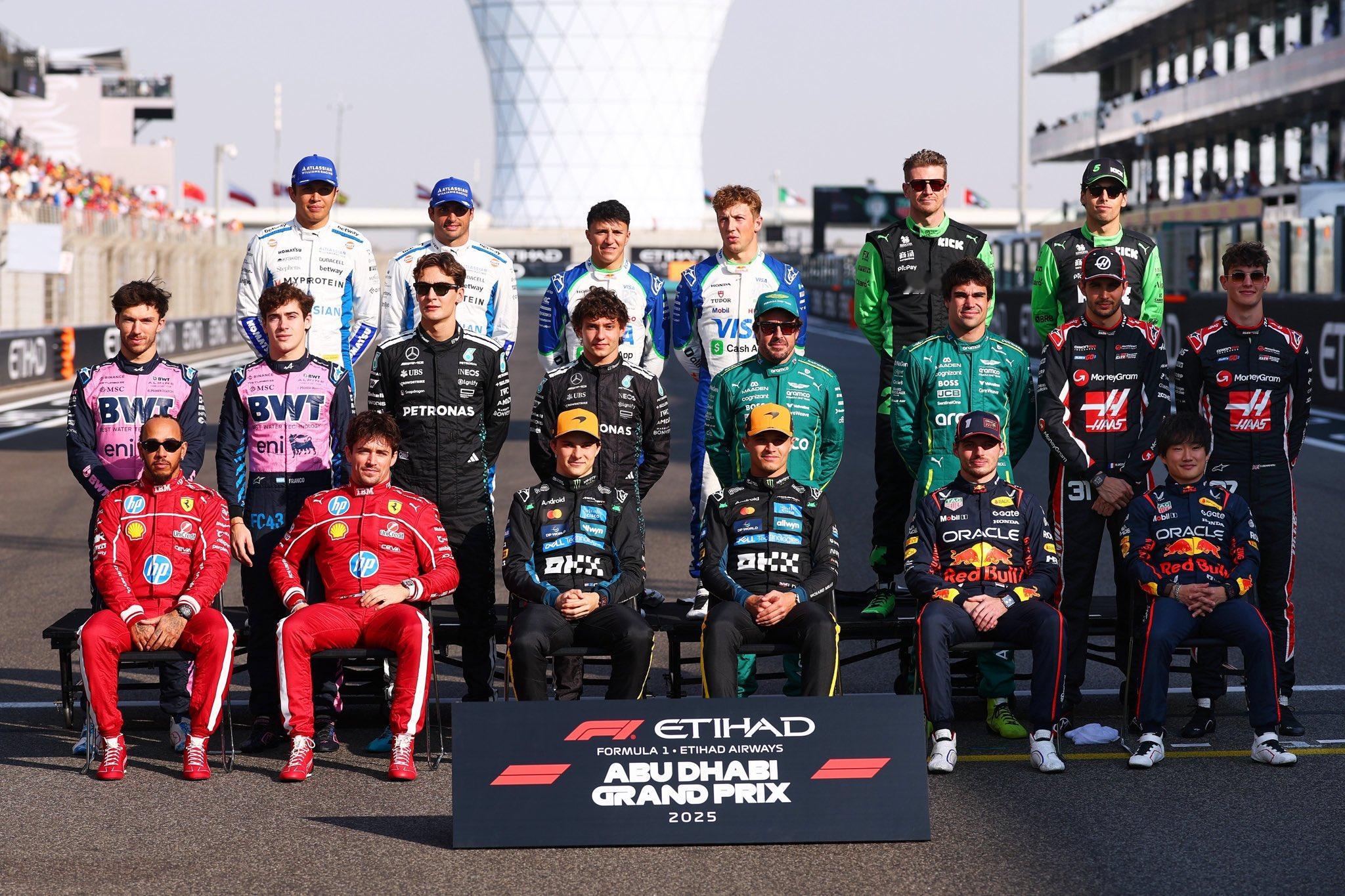 2025赛季F1年终合影📸F12025F1阿布扎比大奖赛