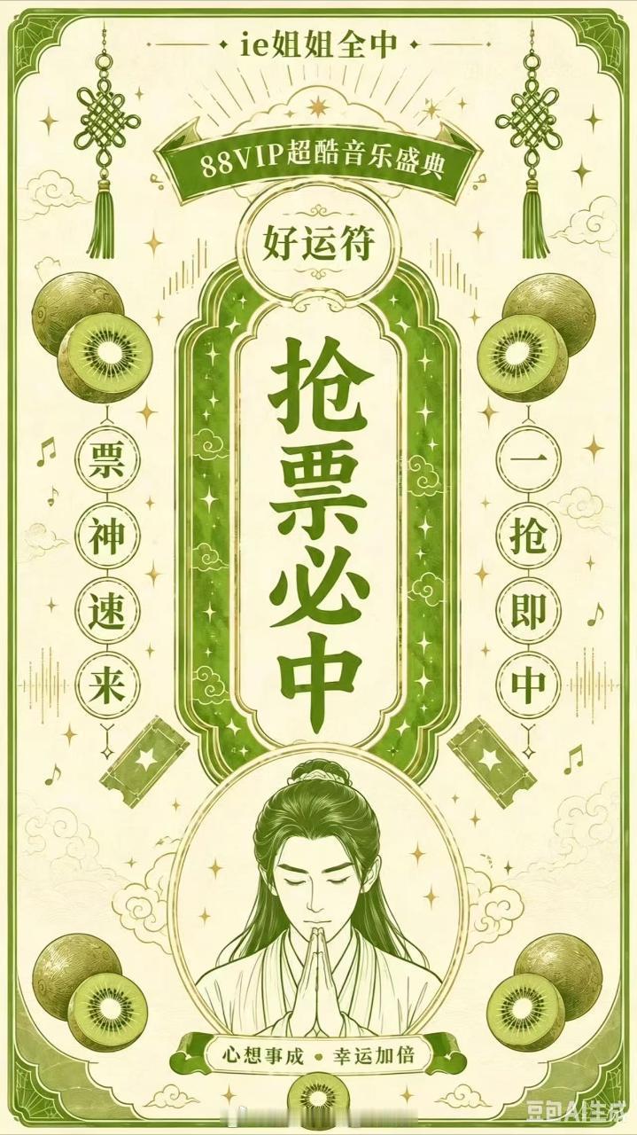来来来~所有的真爱果一人一张好运符，明天必抢到门🎫~