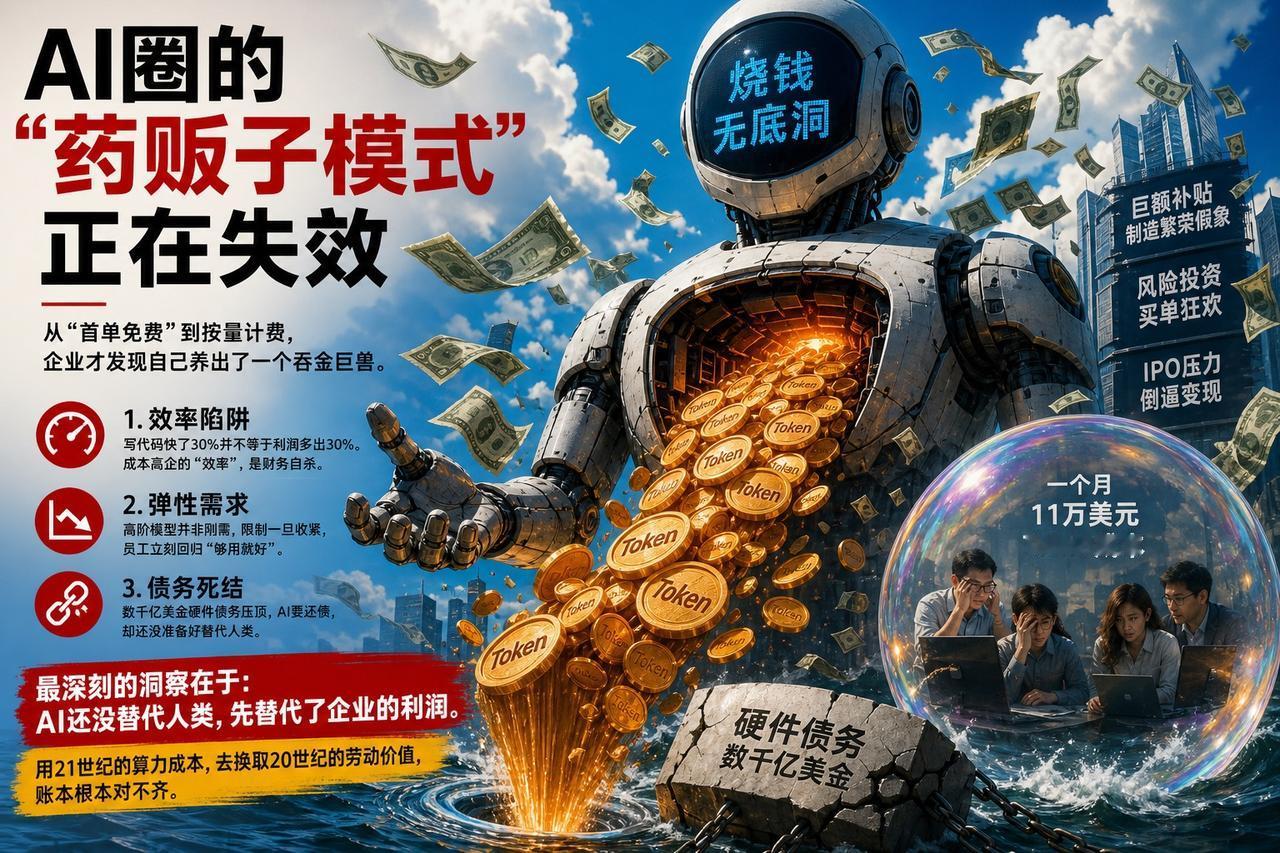 【AI幻觉破灭：从“无限白嫖”到“Token破产”的硬着陆】

AI圈的“药贩子