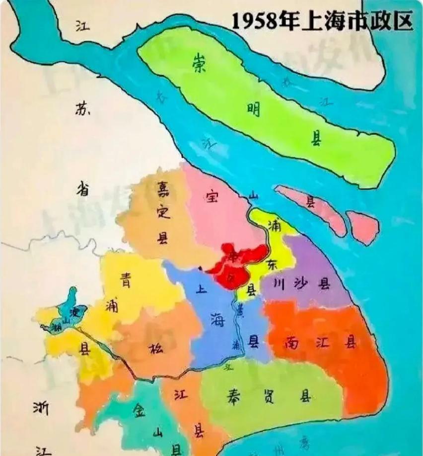 你可知道历史上上海从江苏划入了哪些县呢？
1958年，为了支援上海发展，江苏省把