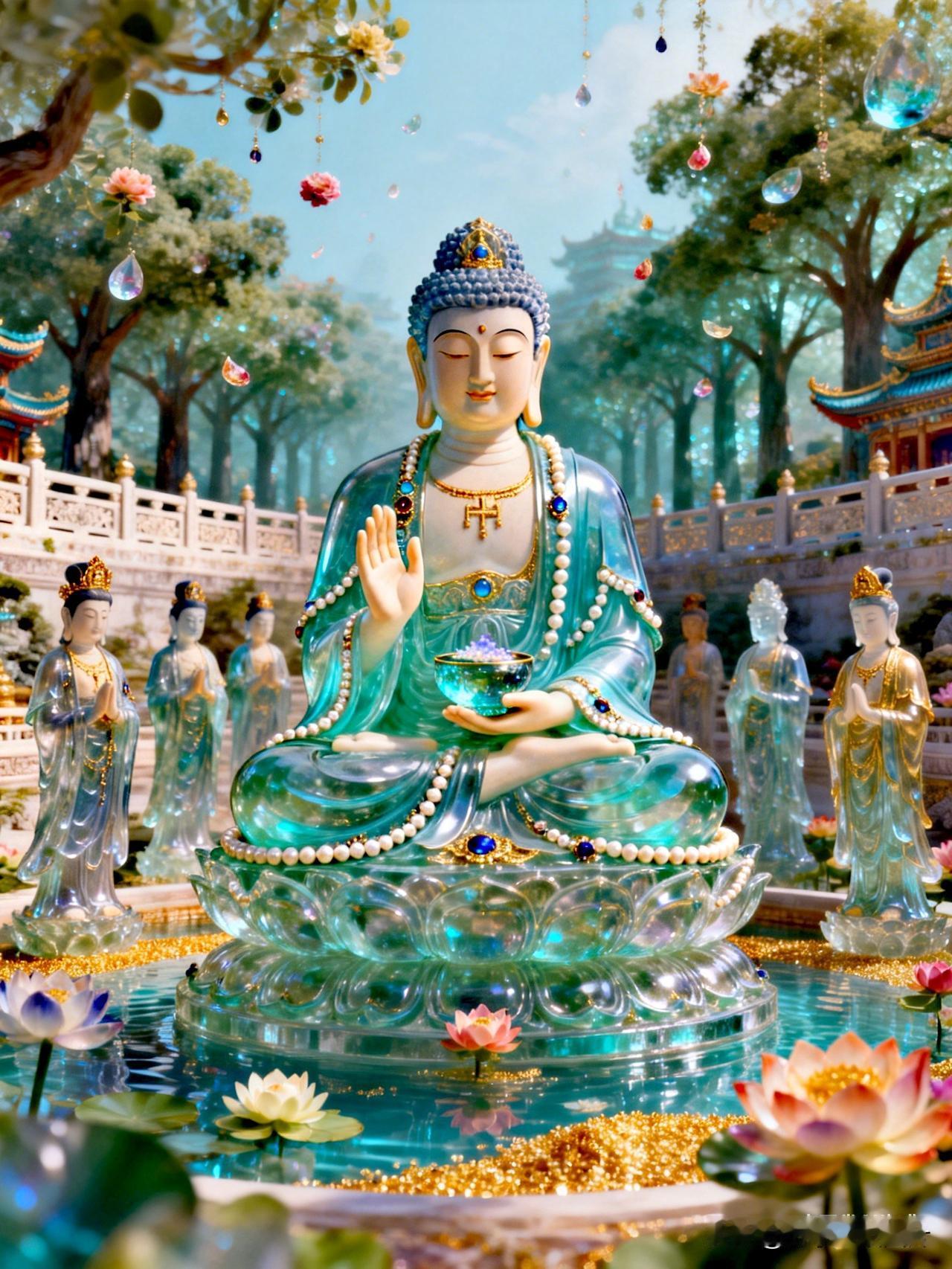 南无药师琉璃光如来，愿以十二大愿慈光普照，除众生身心疾厄，令百病不侵，福寿绵长。