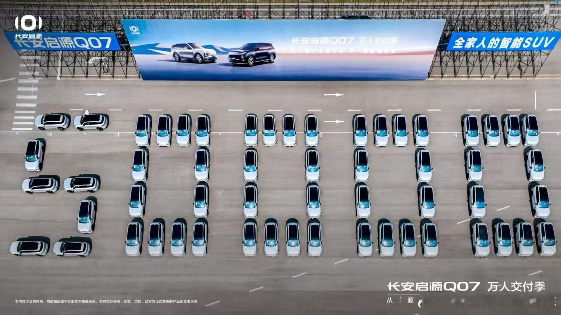 50000个订单，是万千家庭的信赖10000个交付，是美好跃迁的承诺长安启源Q0