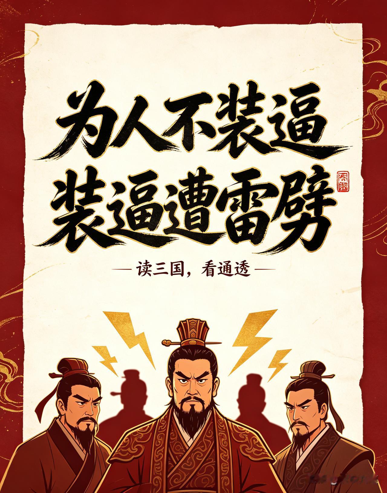 为人不装逼，装逼遭雷劈：读懂祢衡杨修，看透半生处世智慧
 
老话虽糙，句句通透：