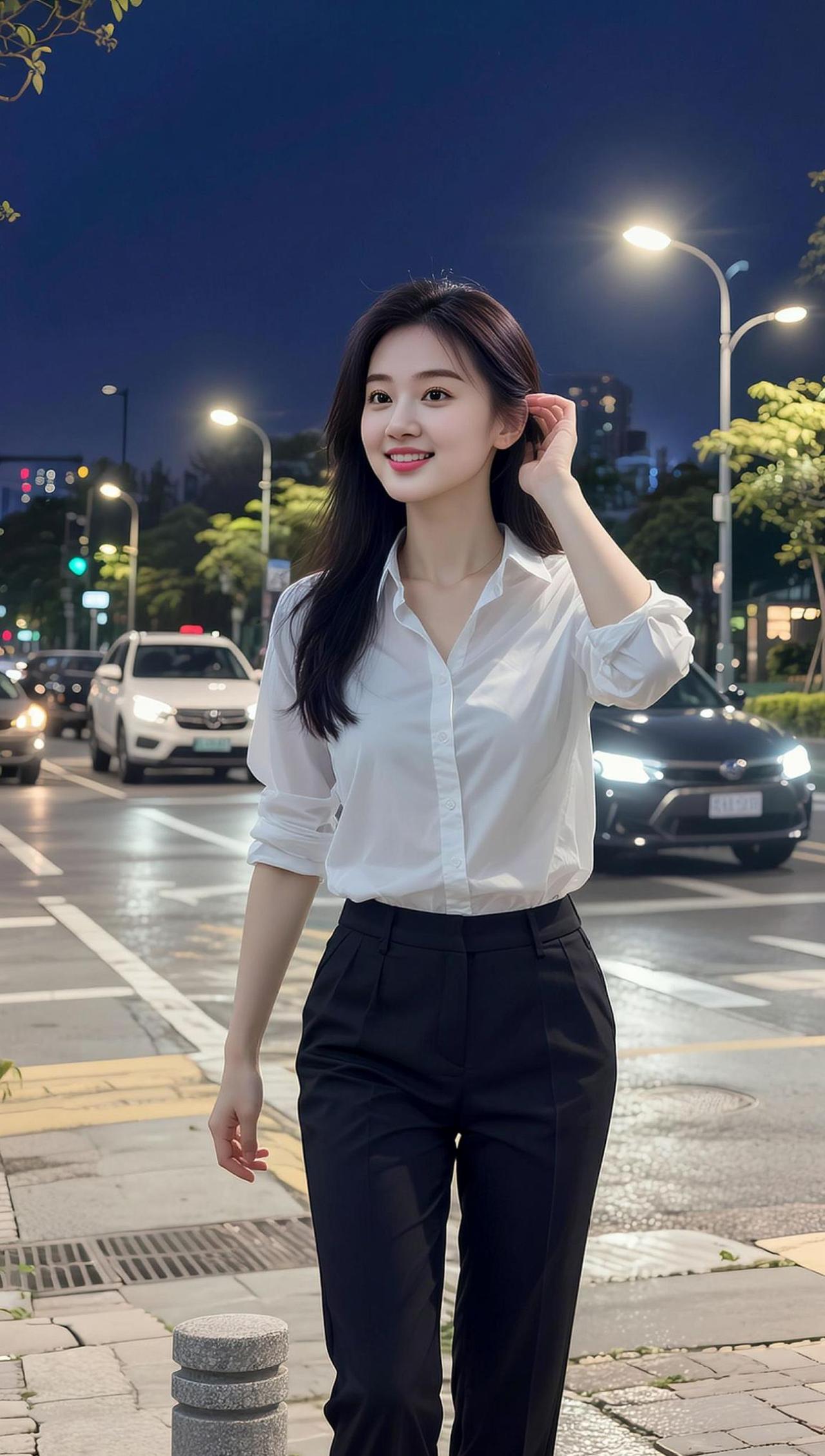 AI都市夜景照 抖音ai创作 感觉至上自嗨舞 公园景观