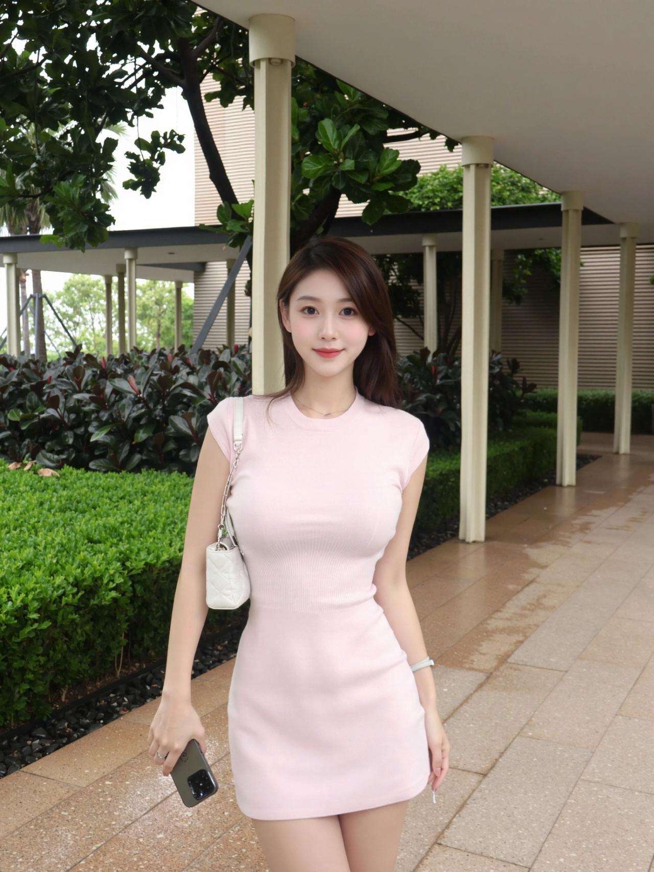 一条粉裙就能搞定约会穿搭，温柔到藏不住💕
 
不用费脑搭配，也能轻松穿出温柔高