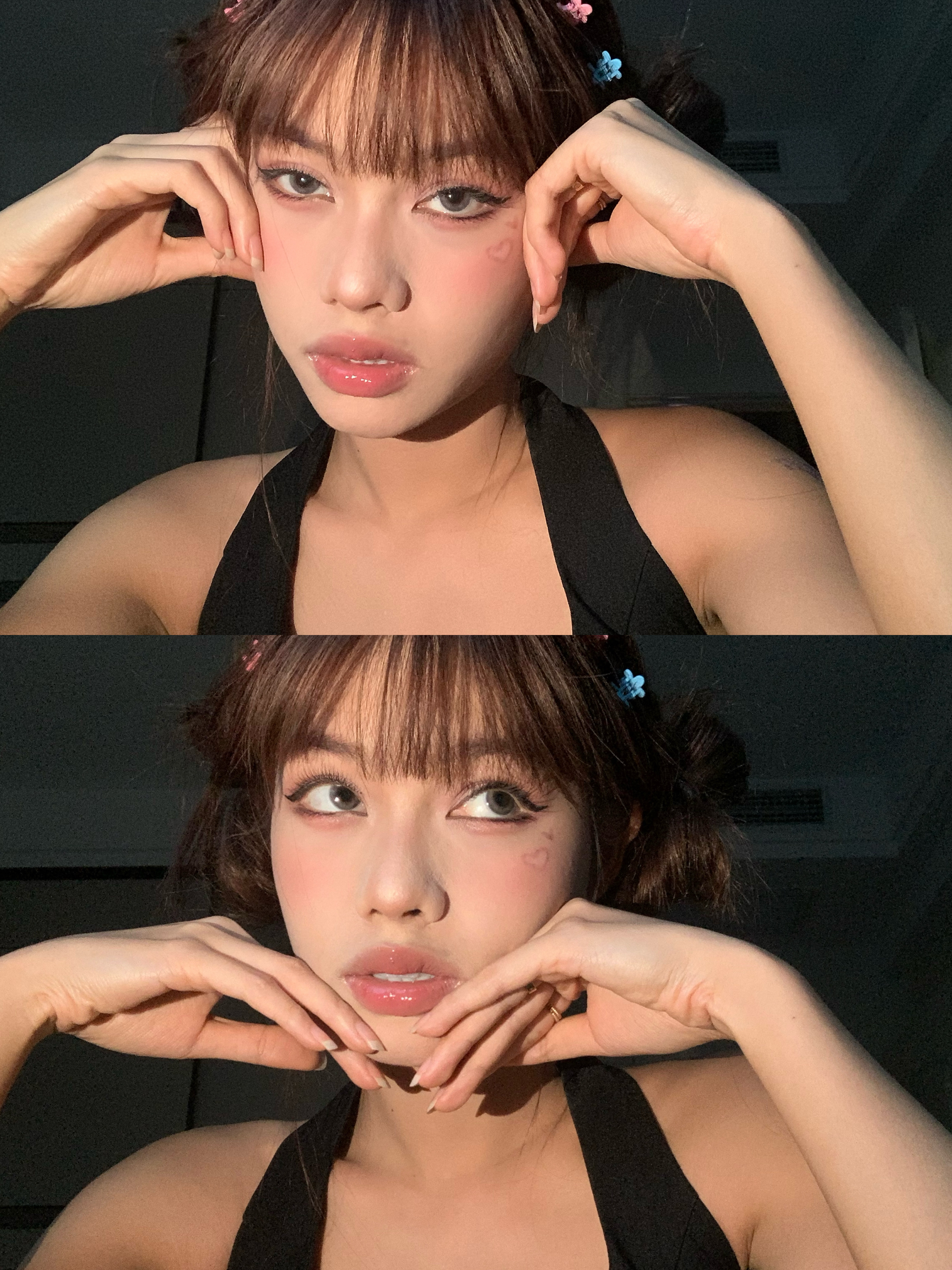 祝大家520快乐💗！！！（新琢磨了个爱心妆hhh 👀 moody少女系列 云