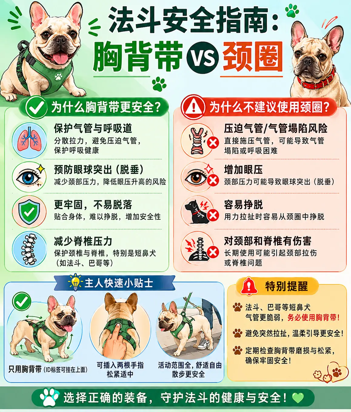 你给你家小法斗用的是哪种？⚠️因为法斗独特的短头结构，散步时需要额外的...