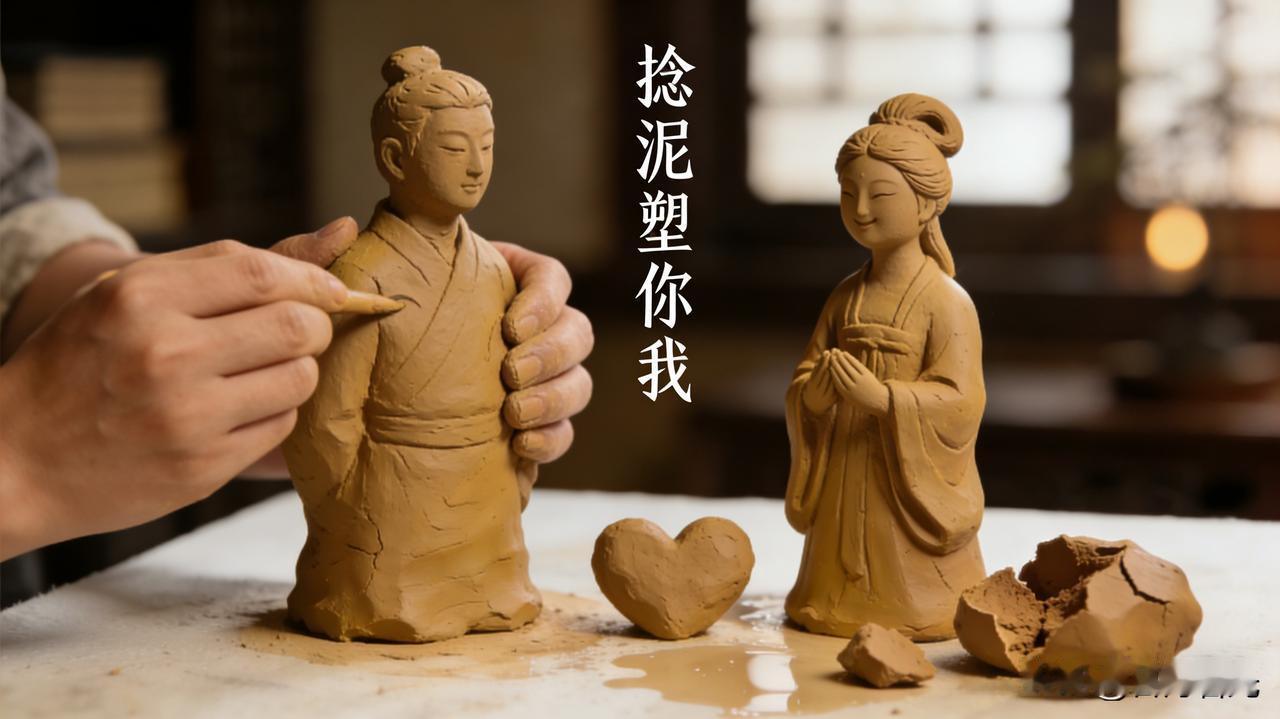 把一块泥，捻一个你，塑一个我。与你生同一个衾，死同一个椁。管道升用《我侬词》打破