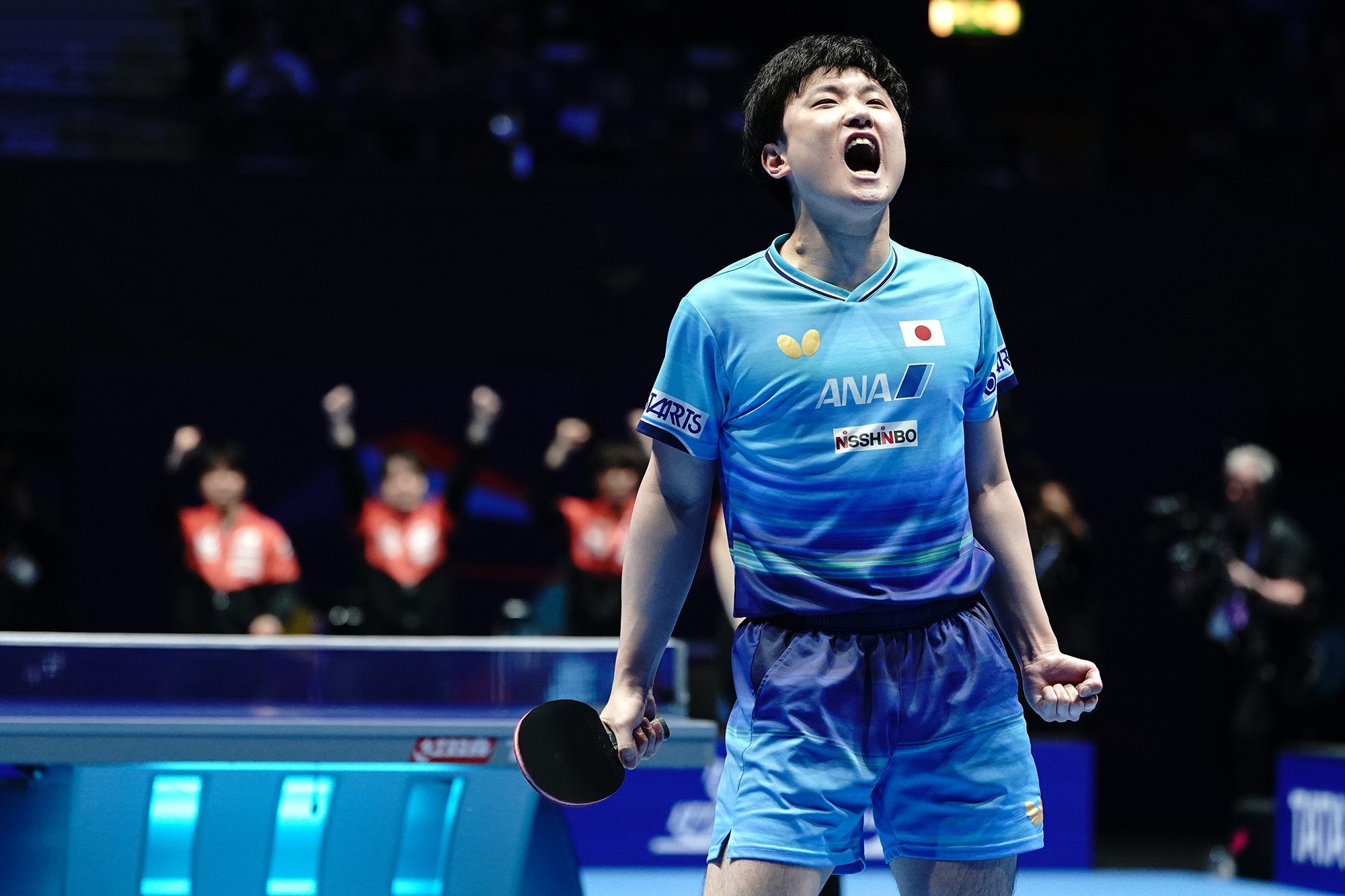 张本智和张本智和2026年伦敦世乒赛 日本男队战胜德国，确定获得奖牌！最后由张本