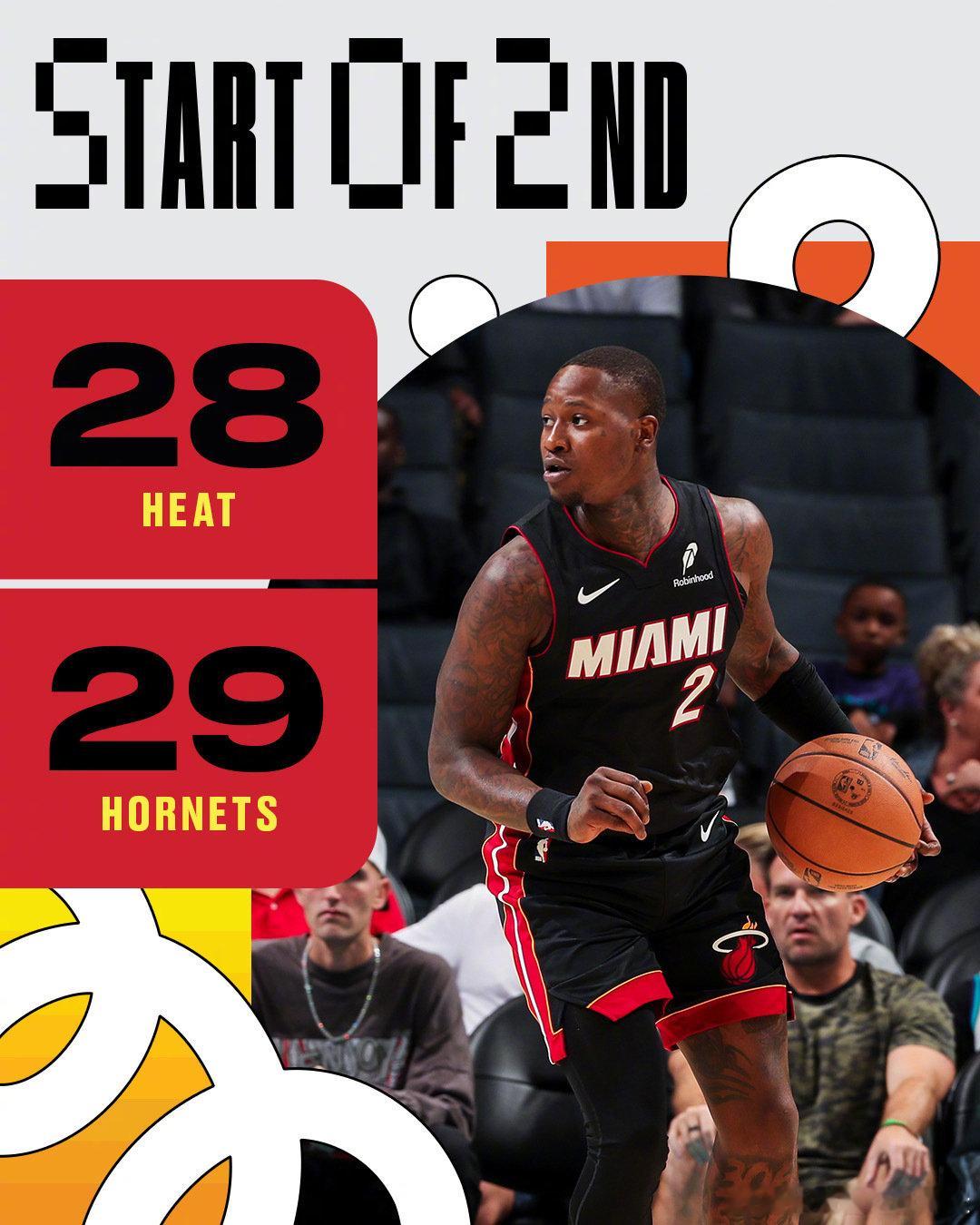 首节比赛结束，热火28:29暂时落后黄蜂。#热火vs黄蜂##nba季前赛# ​ 