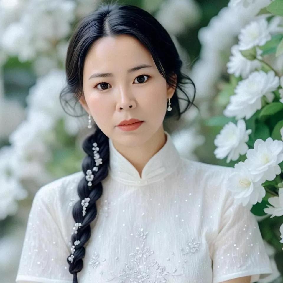 古风少女，花海中的优雅之美花海少女照 花海少女 梦幻国风少女 温婉古风小仙女 淡