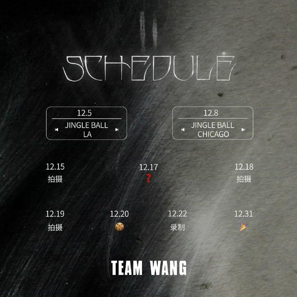 王嘉尔12月行程图已送达王嘉尔12月行程图送达 