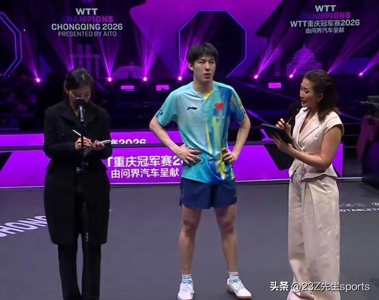 温瑞博：我觉得今天要特别感谢张本智和这个运动员，他的水平很高，我非常喜欢跟水平高