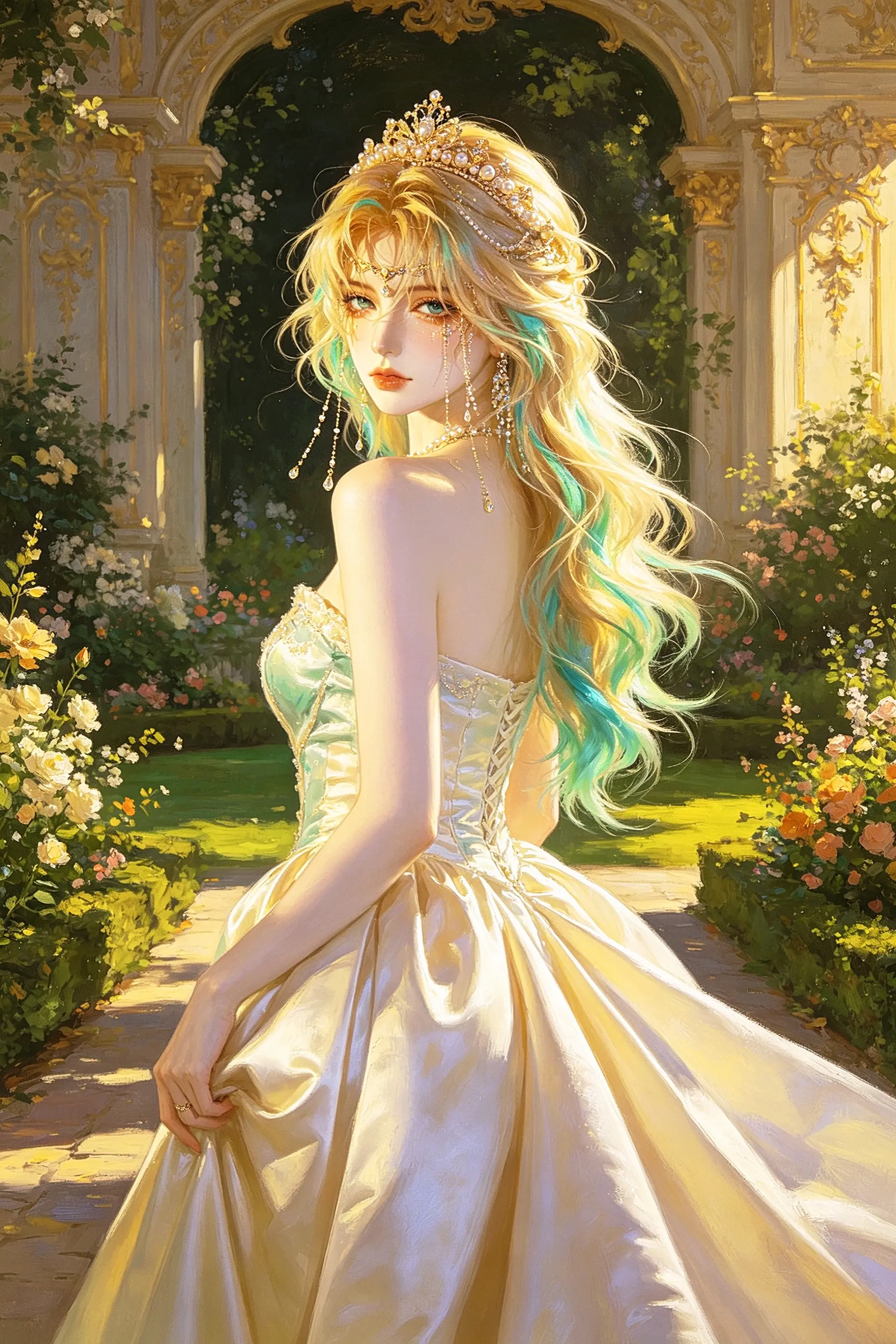 AI去水印造写真 ai创作 油画里的破碎感 油画少女 幻想系创作
