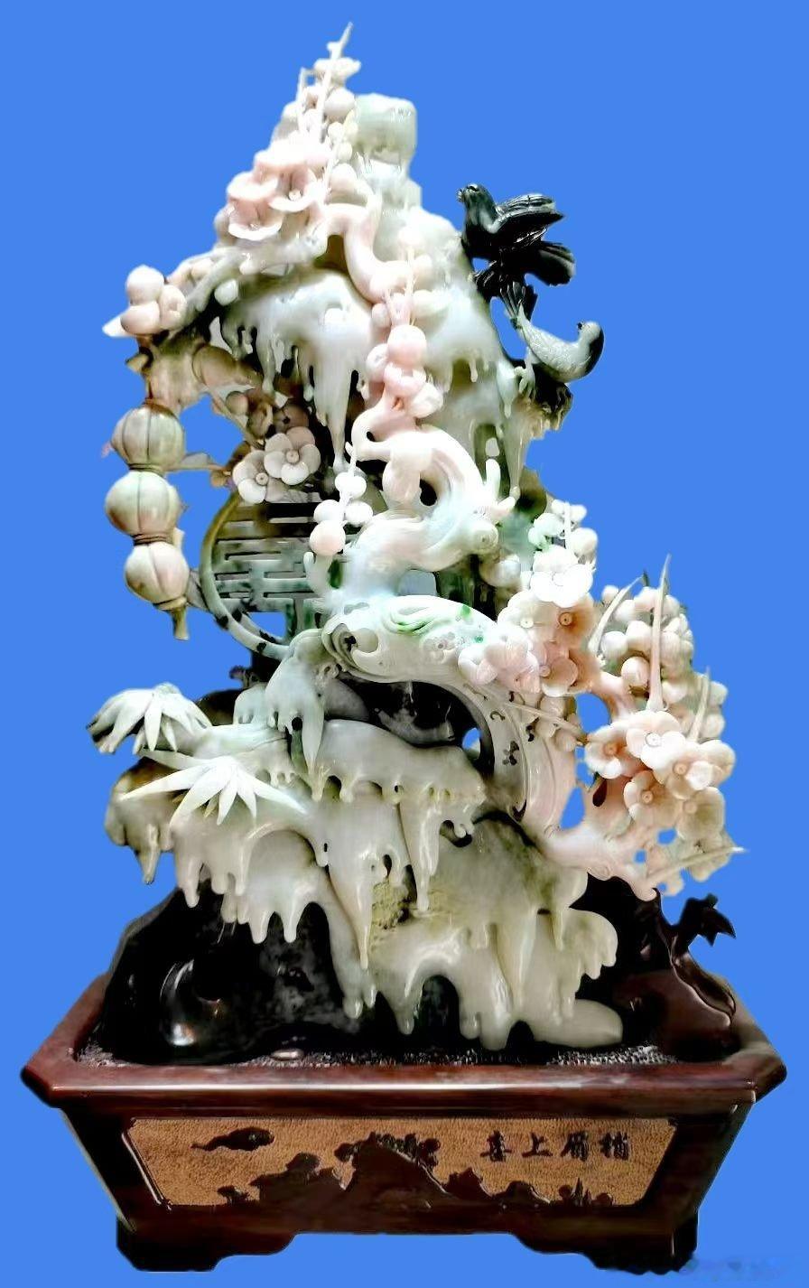 【今日宝贝选编】1精品独山玉摆件《喜上眉梢》，2极品独山玉摆件《白云还幽石》，3