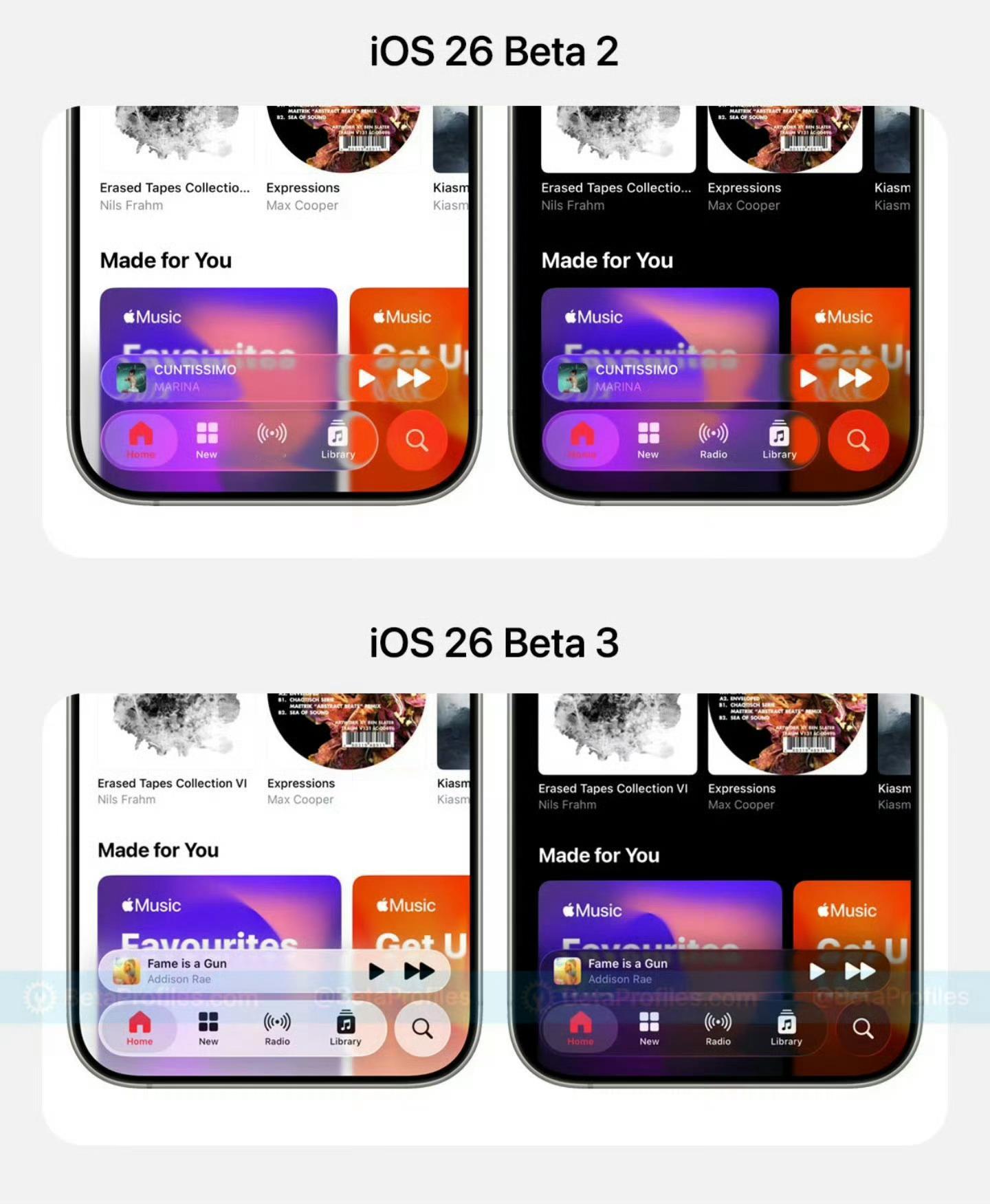iOS26，最新的 Beta 3 版本液态玻璃进行了优化，不再像以前一样透明度那
