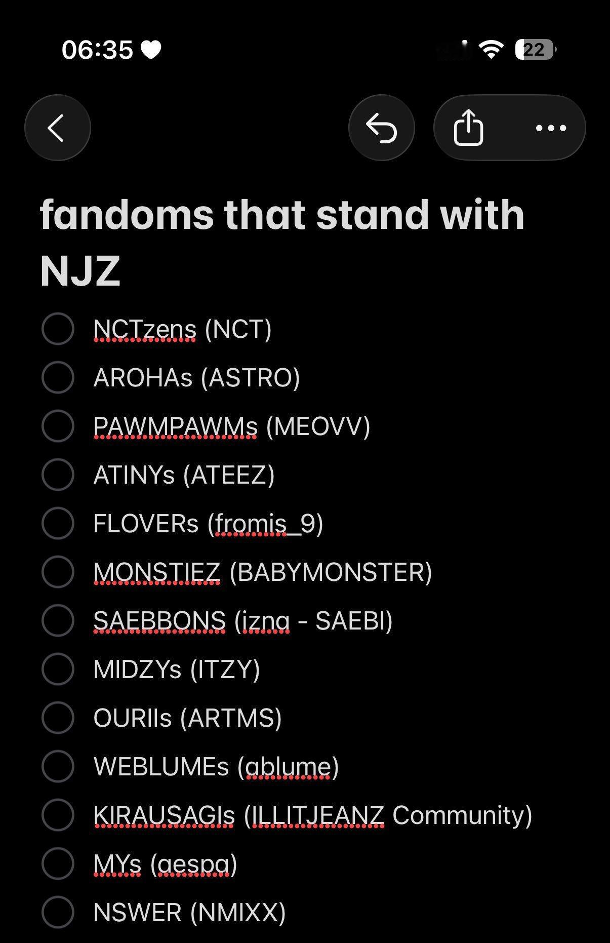 【twi】推上正在进行支持newjeans活动，甚至有应援列表 ​​​