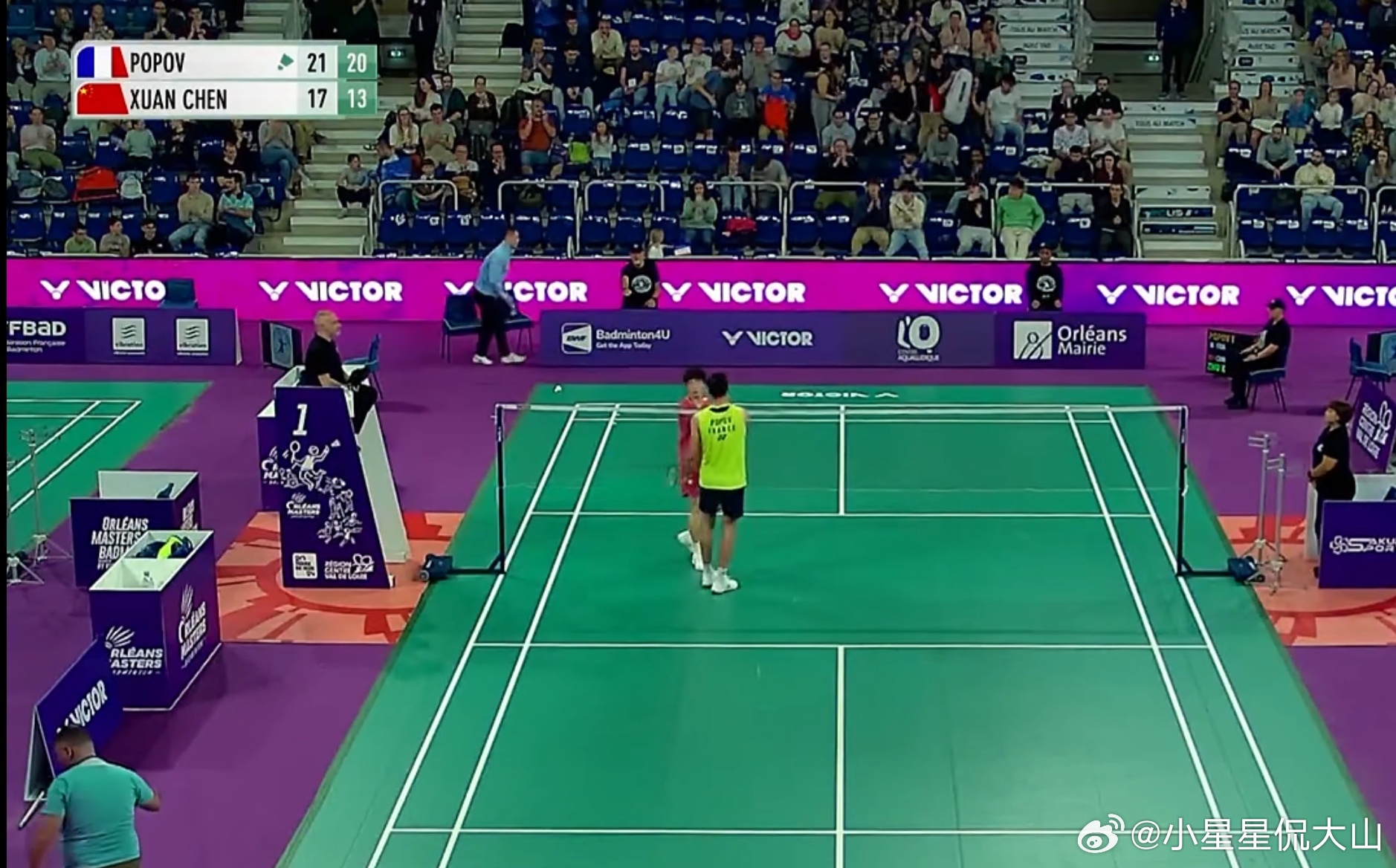 朱轩辰🇨🇳 17-21、13-21 🇫🇷大波波夫2026年奥尔良大师赛 
