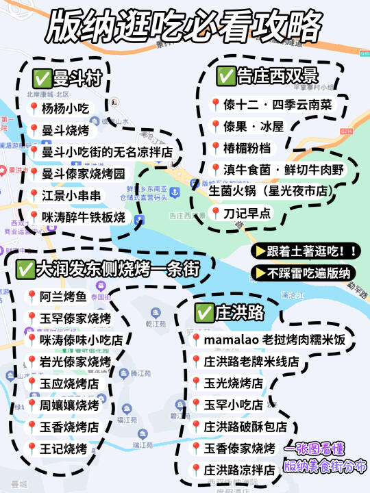 一张图说明白版纳美食分布图..（详细版）