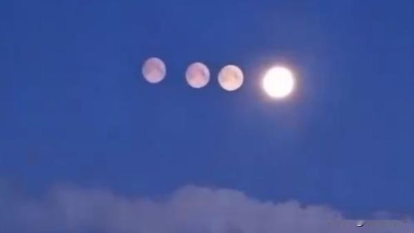 当地时间2月1日晚，俄罗斯圣彼得堡的夜空中出现了“假月”现象，当地市民因此得以同