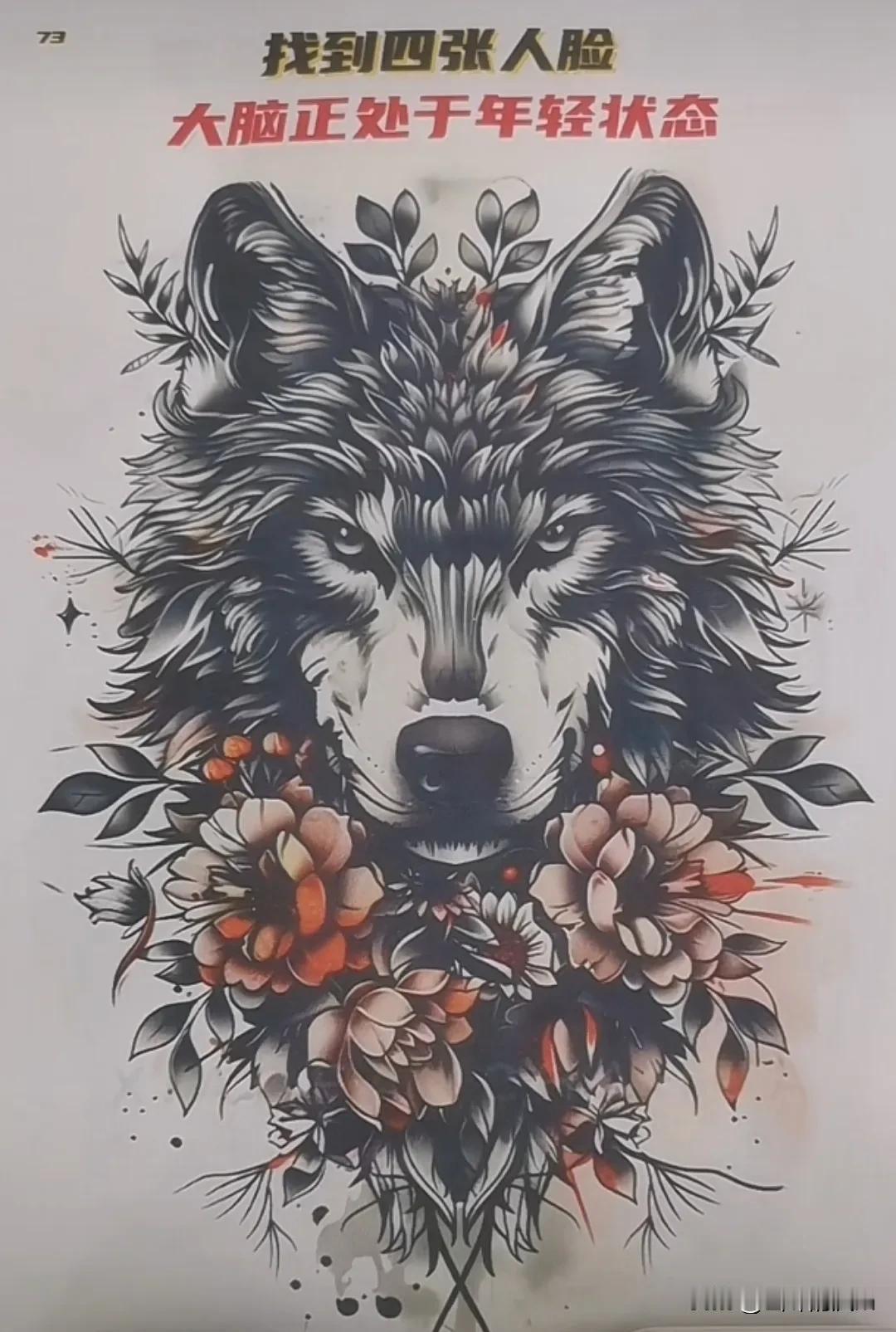 只看到两张脸，图中一个狼头中有四张人脸，剩下的两张隐藏的很深难以寻找啊，都能找到
