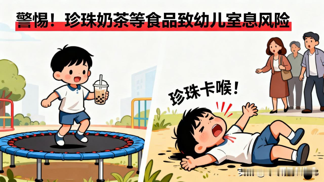 太痛心了！浙江台州临海一名 3 岁男童，喝了奶茶后去玩蹦床，没想到胃里融化变粘稠