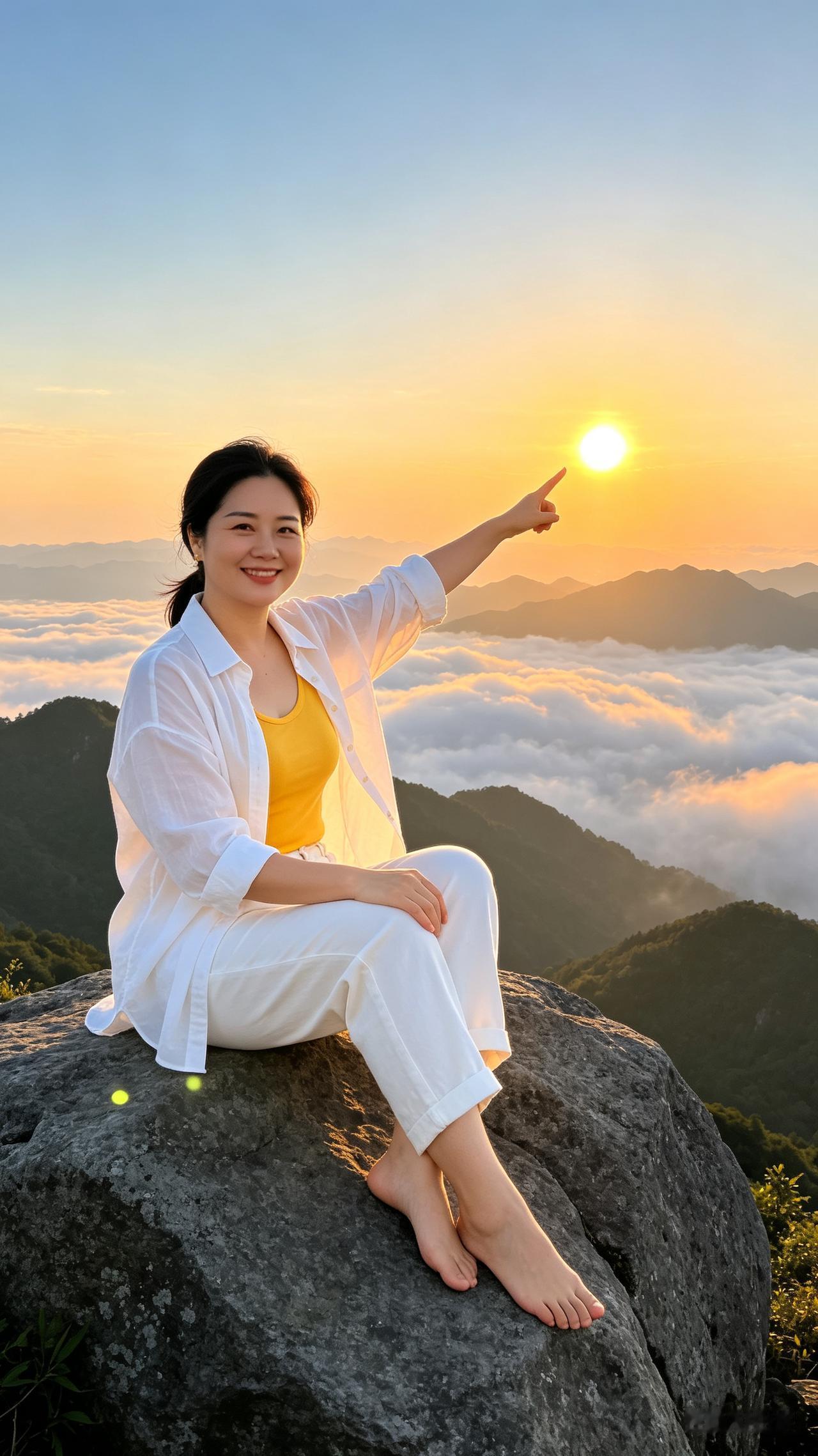 看日出，心情真舒畅！

早上日出的美景