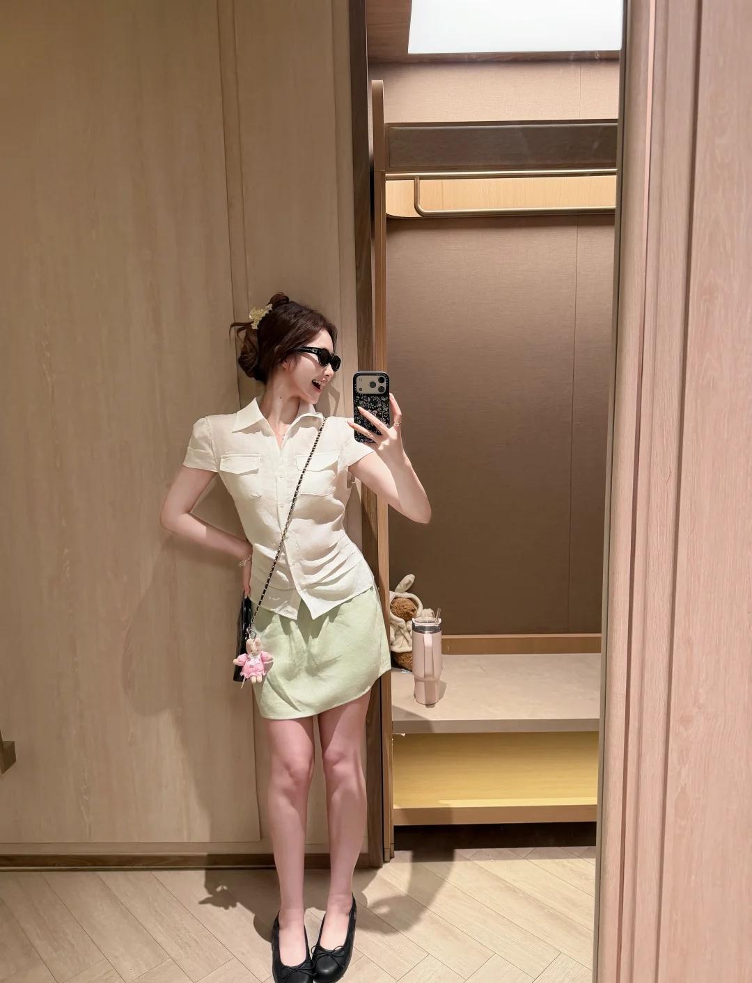 淡人的夏日氧气fitcheck～🍈
干净清爽嘿嘿
好喜欢这个配色 朋友们
清凉