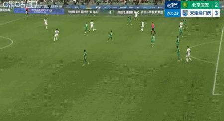北京国安北京国安中超联赛 李磊冒顶，基莱斯破门再次反超比分北京国安2-3天津津门