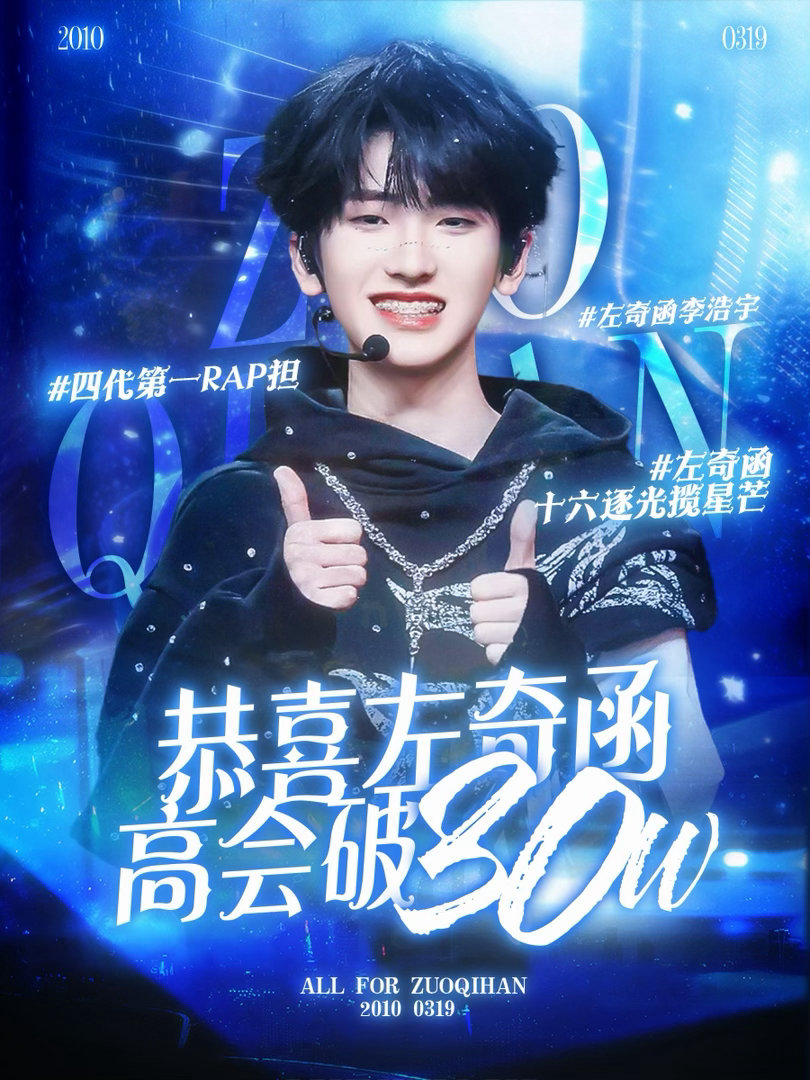 左奇函高会破30万粉丝左奇函高会粉丝达成30w 可爱的漂亮小孩值得更多喜爱～ 