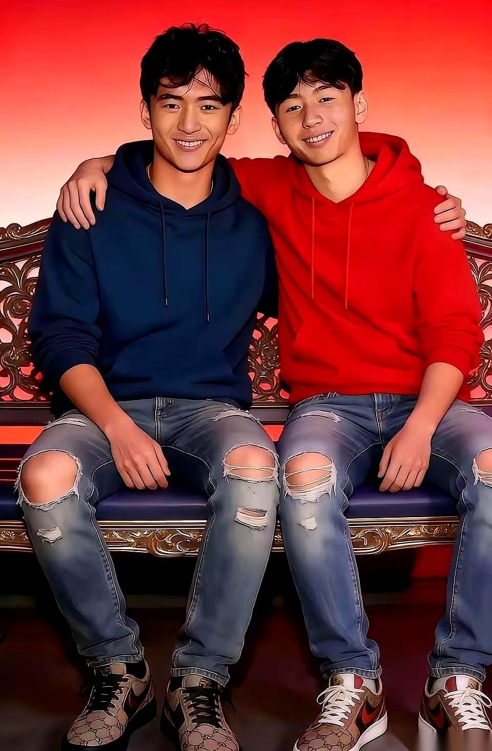 网传的一张张柏芝两儿子的同框照，硬是把网友手里的“基因放大镜”给看碎了。
照片一