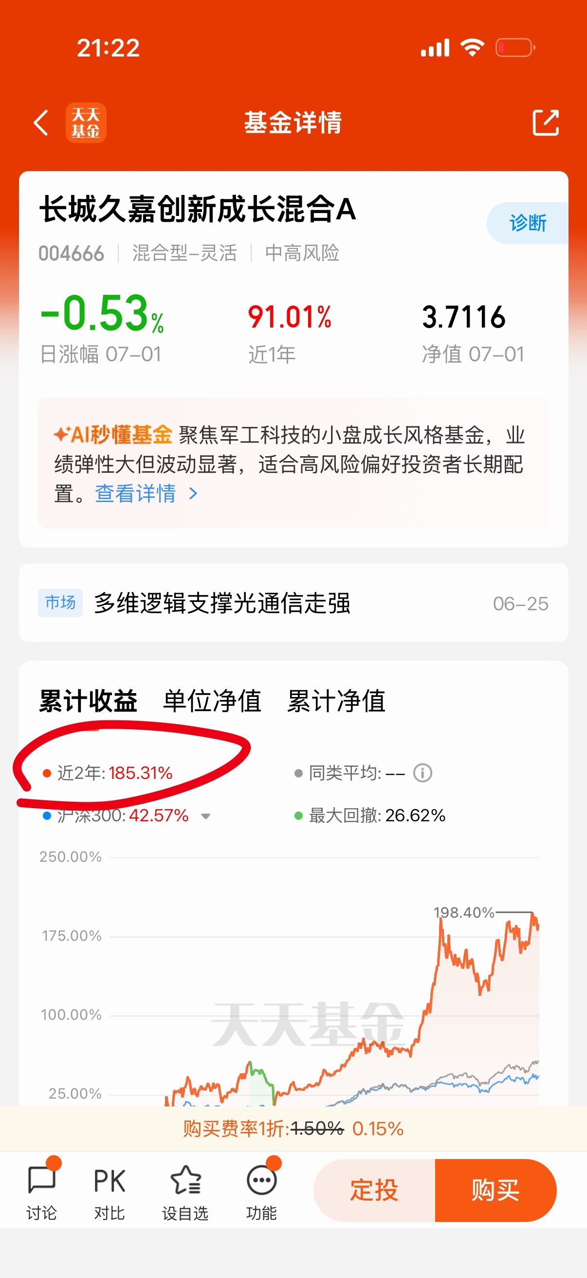 666是主动基，两天来每年都翻倍还要怎么样？它有C基金，我之前带队做的时候没有C