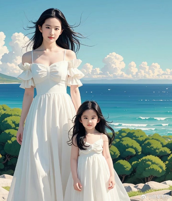  如果刘亦菲生孩子，她的女儿想必会是这般模样。 ​​​
