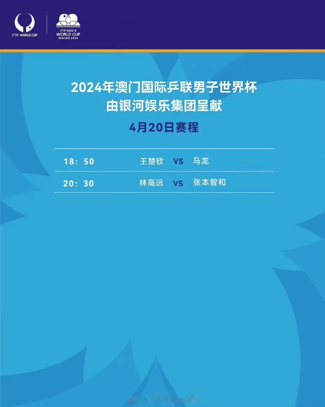 #2024乒乓球单打世界杯#澳门世界杯半决赛王曼昱林高远对阵张本兄妹2024年澳