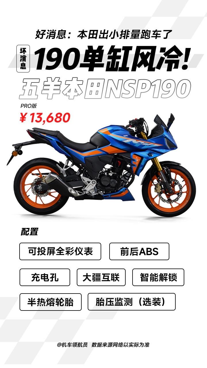 本田190又出新品，年轻人的第一台跑车，价格不算贵配置很丰富，就这外观差点意思