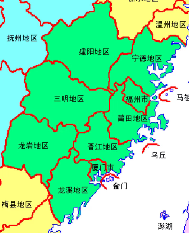 1978年的福建省，泉州是晋江地区，南平是建阳