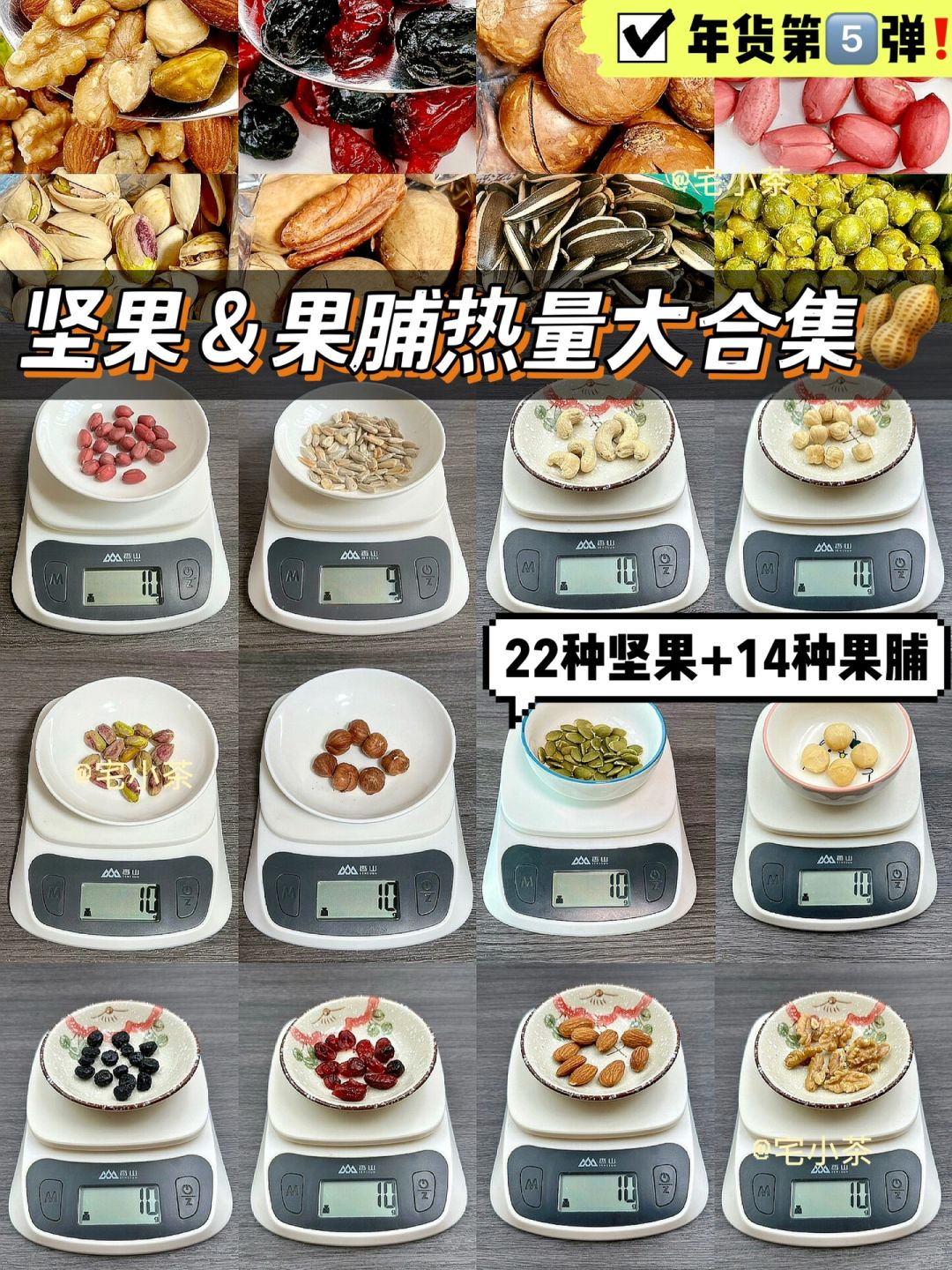36种坚果＆果脯热量大合集🥜年货第5️⃣弹‼️