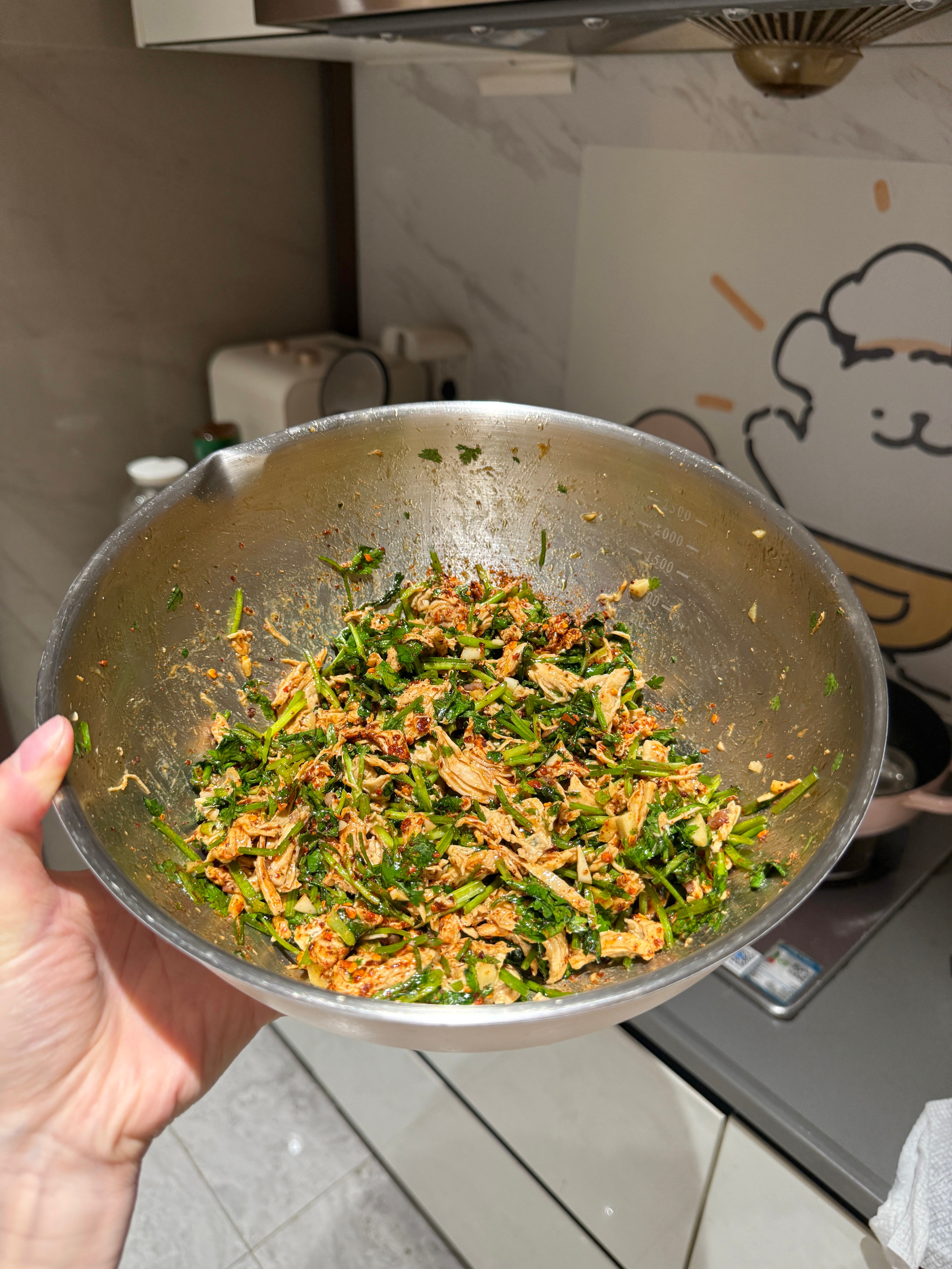 晚饭做的香菜凉拌鸡丝 怎么不算减脂餐呢