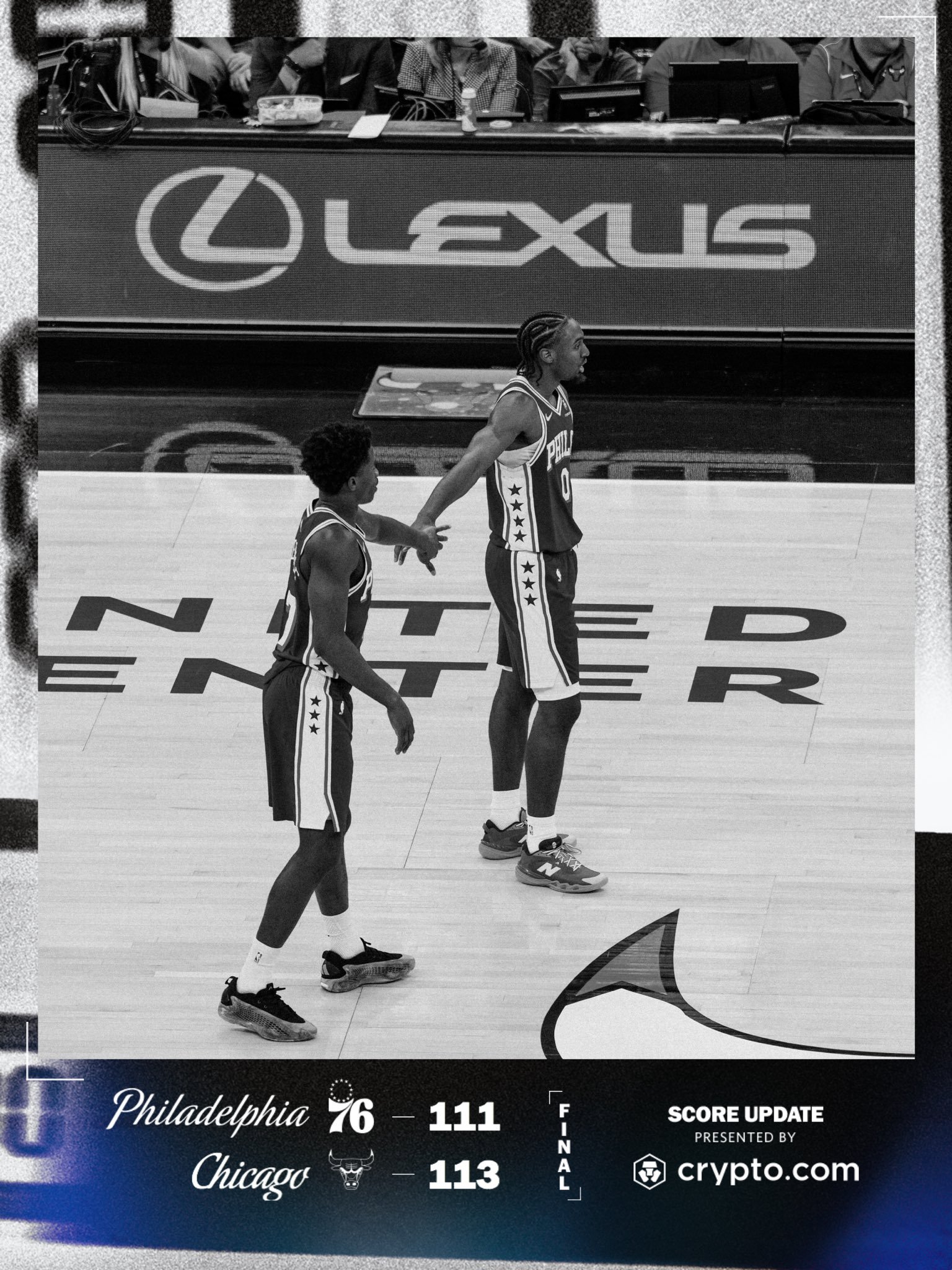 遭遇逆转！全场比赛结束：76人客场111-113不敌公牛！马克西39分5篮板5助