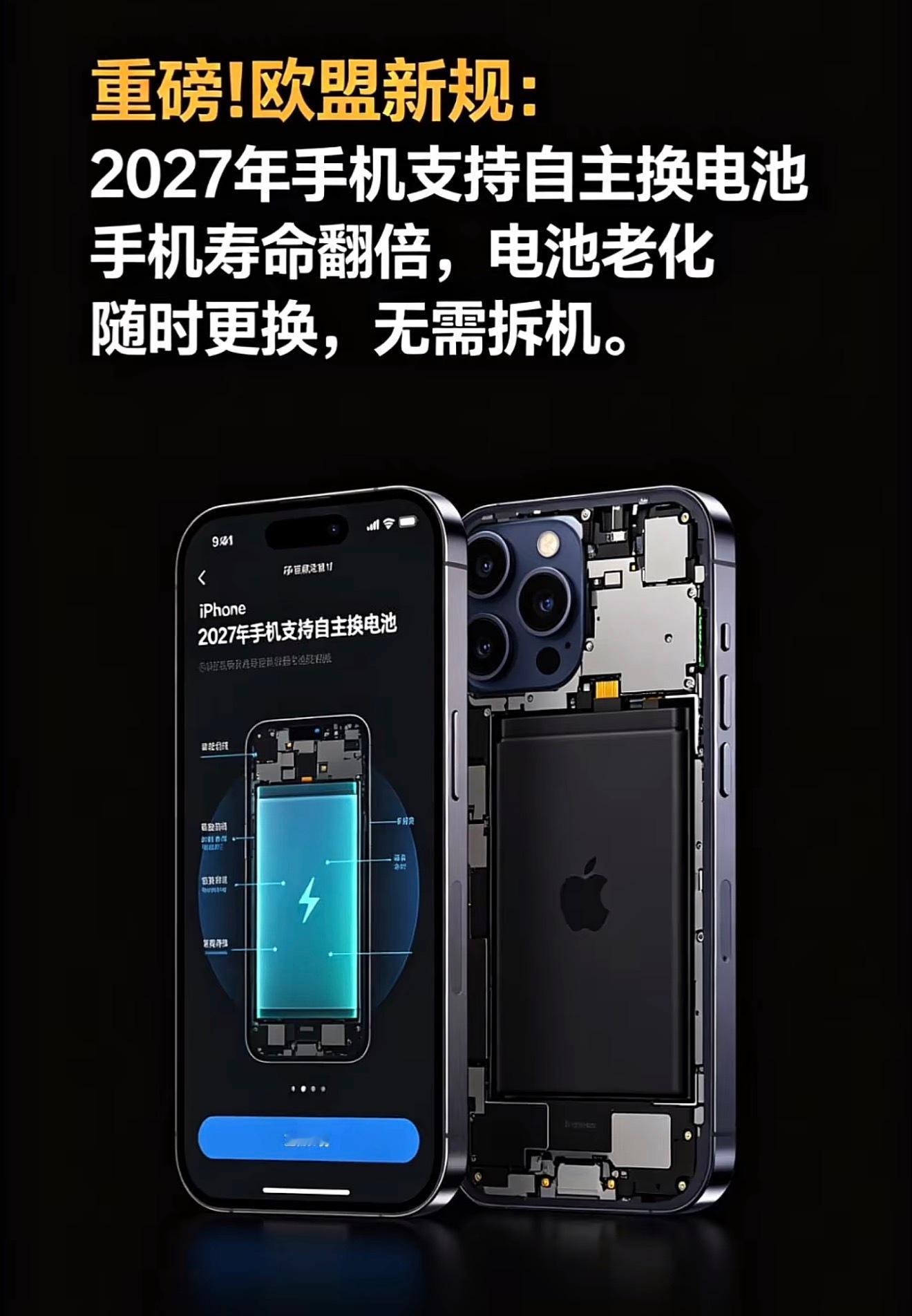 潮流回溯…欧盟新规，让用户可以随时把手机电池扣下来。
